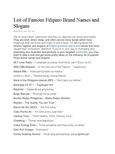 famous taglines in the philippines